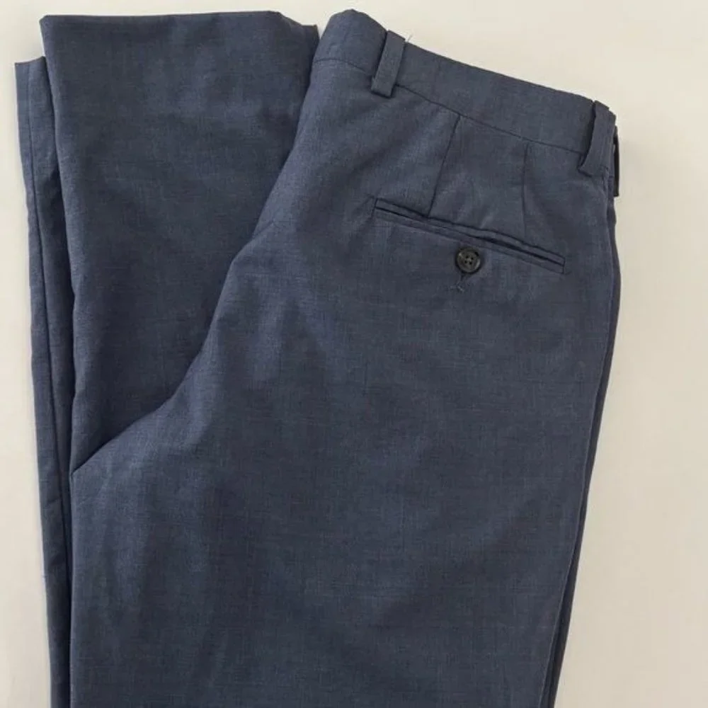 Ted Baker Pants Wool 32R X 33 Jerome Flat Front Preppy Quiet Luxury Old Money - Picture 9 of 12